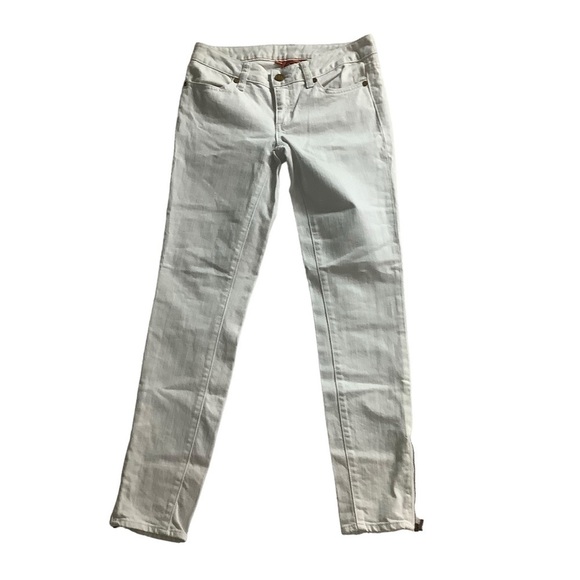 Tory Burch Cropped Slim Jeans White Size 25 Zipper Ankle - Picture 1 of 8